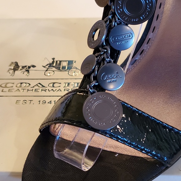 Coach Lucile Black Patent Leather Sandal - Picture 4 of 8